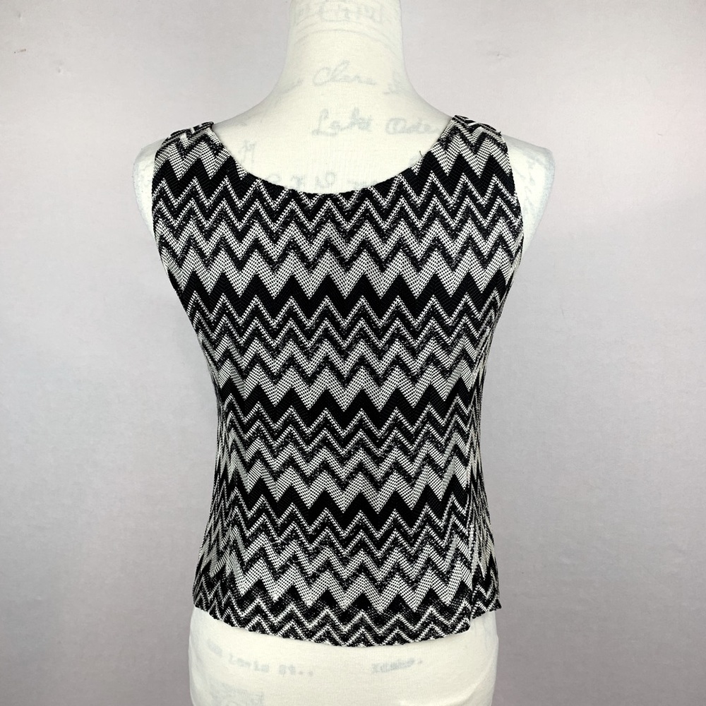 Kasper Black And White Zig Zag Pattern Sleeveless… - image 3